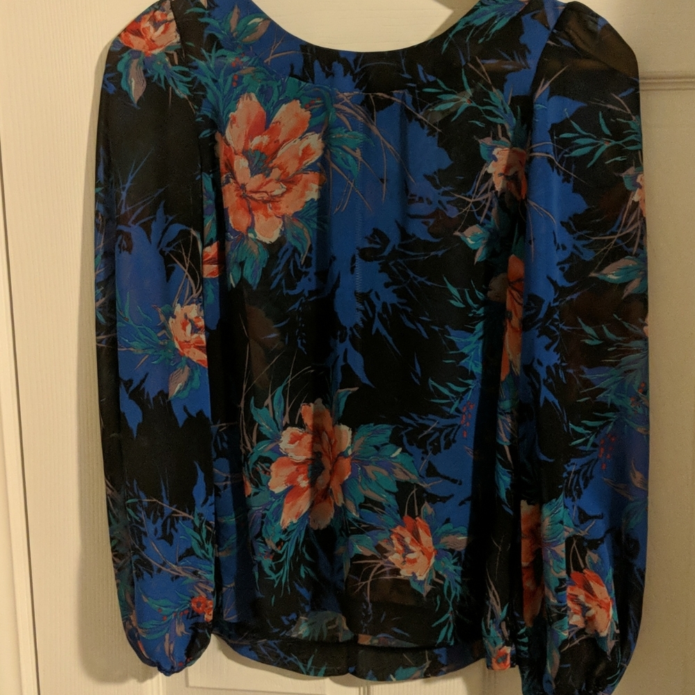 Sheer floral blouse